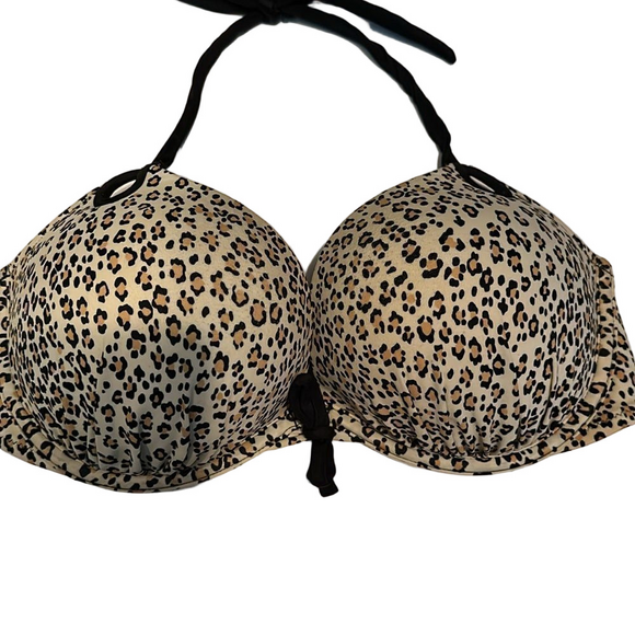 Victoria's Secret Leopard Print Underwire Push-up Bikini Top 36D - Picture 2 of 10